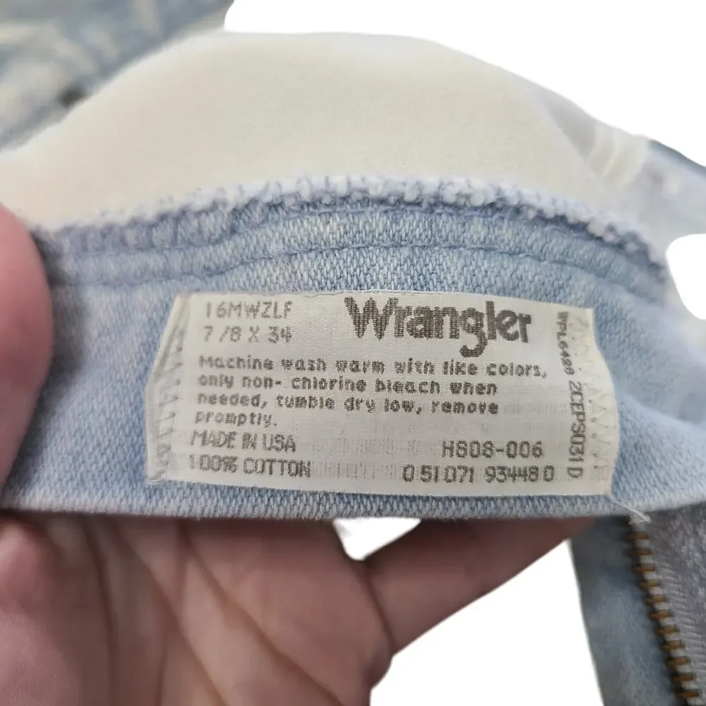 VTG Wrangler Riata Womens Size 7/8 x 34 Taper Cowboy Western Bareback Denim - Picture 9 of 13